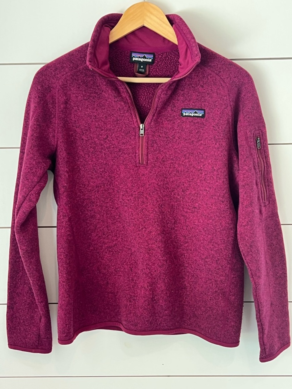 Patagonia Women's Better Sweater Quarter-Zip Fleece Pullover‎ in Berry gorpcore